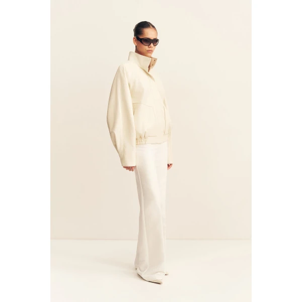Shona Joy Blake Funnel Neck Faux Leather Jacket, view 4