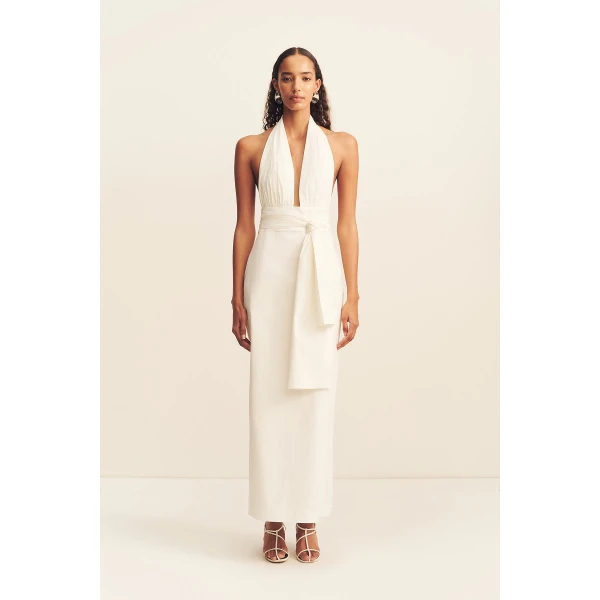 Shona Joy Campbell Halter Plunged Maxi Dress, view 2