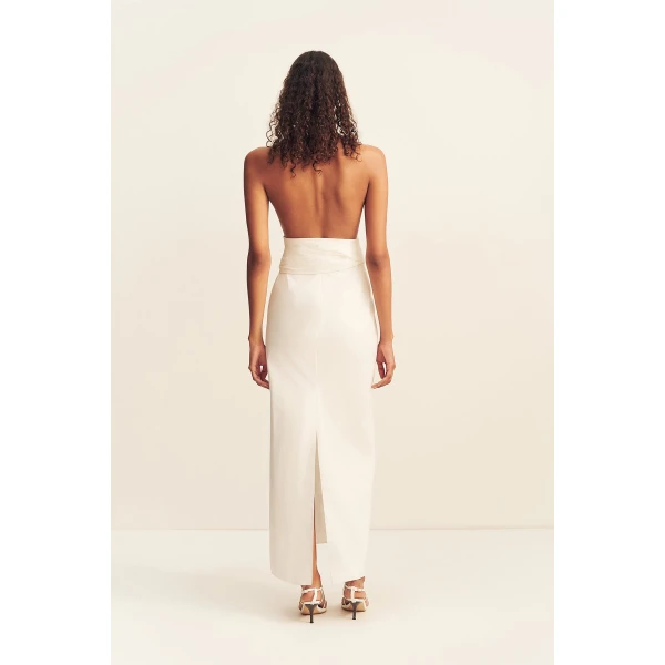 Shona Joy Campbell Halter Plunged Maxi Dress, view 6