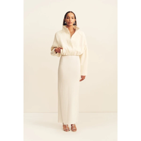 Shona Joy Crosby Wool Blend Cropped Bomber Jacket, view 2
