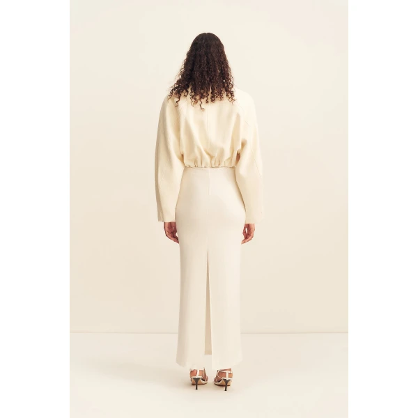 Shona Joy Crosby Wool Blend Cropped Bomber Jacket, view 6