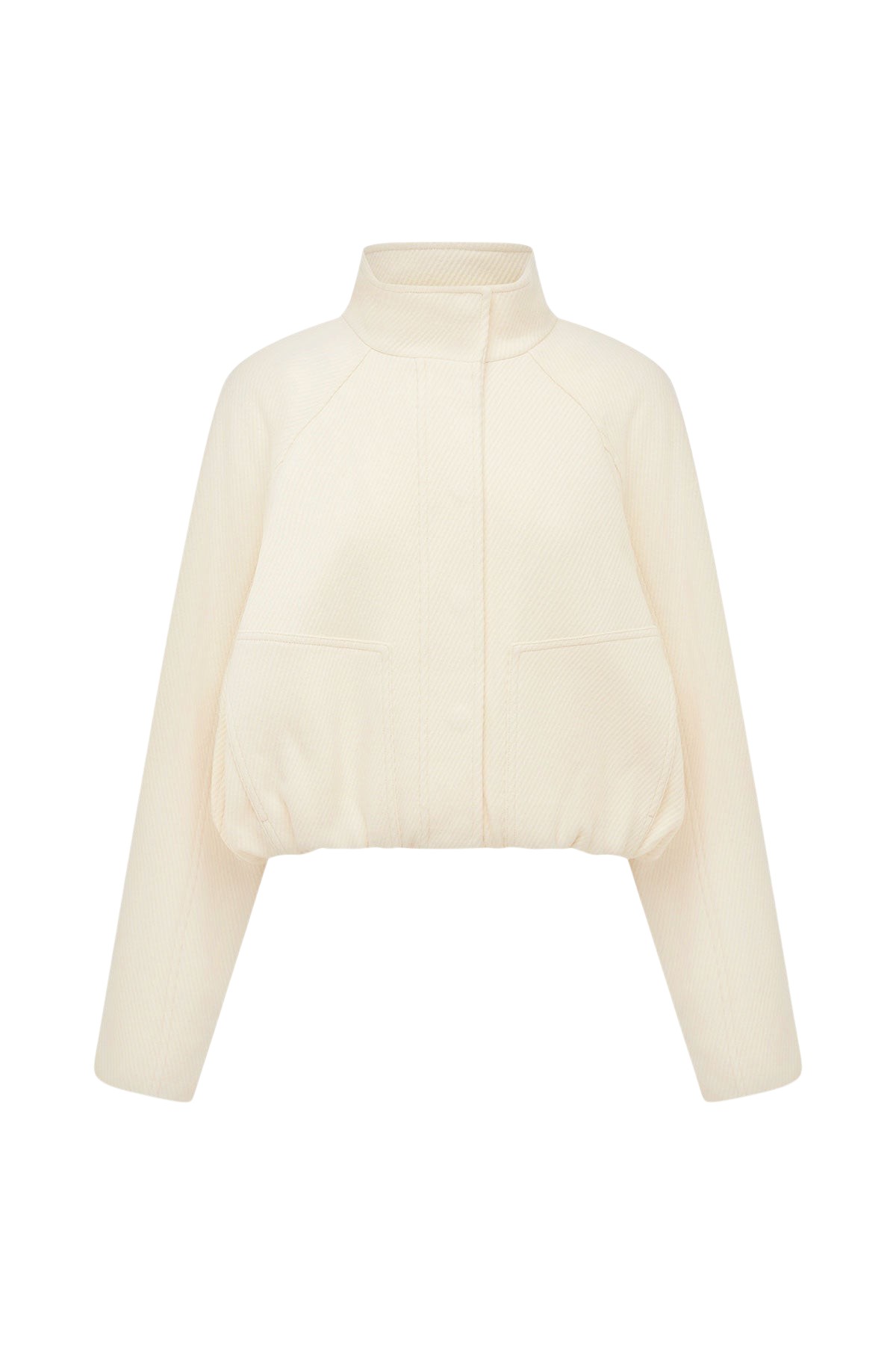 Shona Joy Crosby Wool Blend Cropped Bomber Jacket