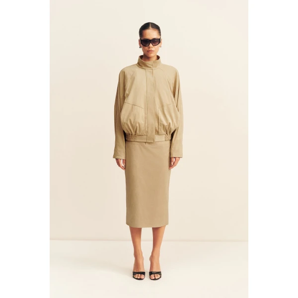 Shona Joy Ernest Faux Suede Bomber Jacket, view 2