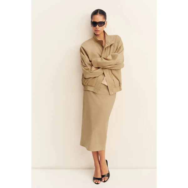 Shona Joy Ernest Faux Suede Bomber Jacket, view 3