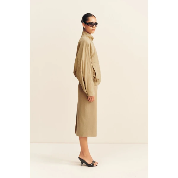 Shona Joy Ernest Faux Suede Bomber Jacket, view 5