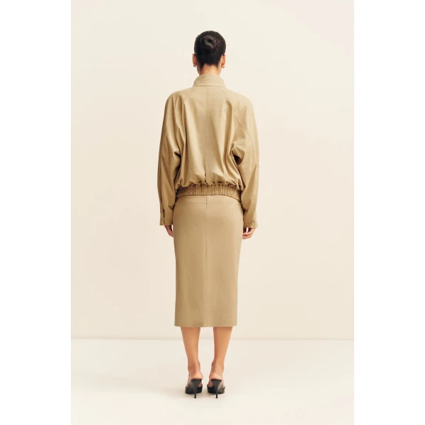 Shona Joy Ernest Faux Suede Bomber Jacket, view 6