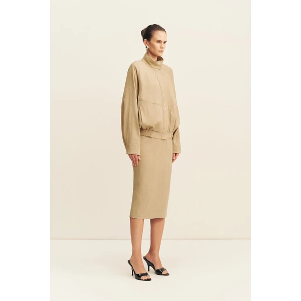 Shona Joy Ernest Faux Suede Midi Skirt, view 5