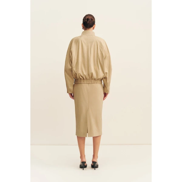 Shona Joy Ernest Faux Suede Midi Skirt, view 6