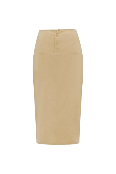 Shona Joy Ernest Faux Suede Midi Skirt - Skirts - Australian Luxury Eventwear at Luxury Shoes 