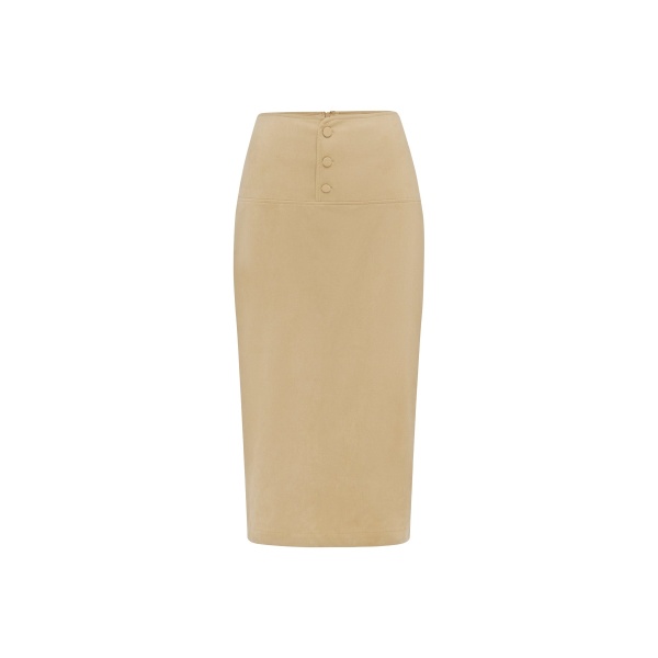 Shona Joy Ernest Faux Suede Midi Skirt - Skirts - Australian Luxury Eventwear at Luxury Shoes 