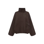 Shona Joy Ernest Funnel Neck Faux Suede Bomber Jacket