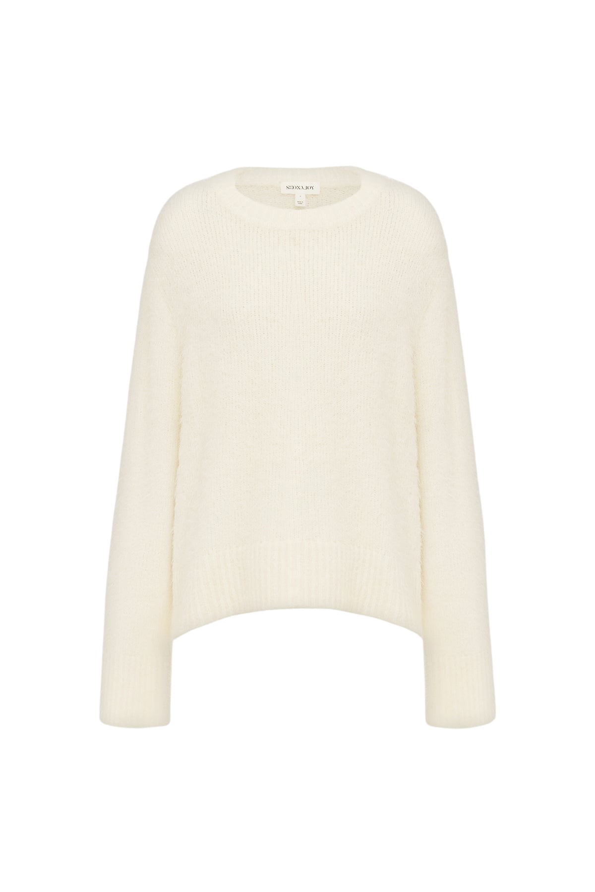 Shona Joy Korine Boucle Knit with Shoulder Pad in Snow White