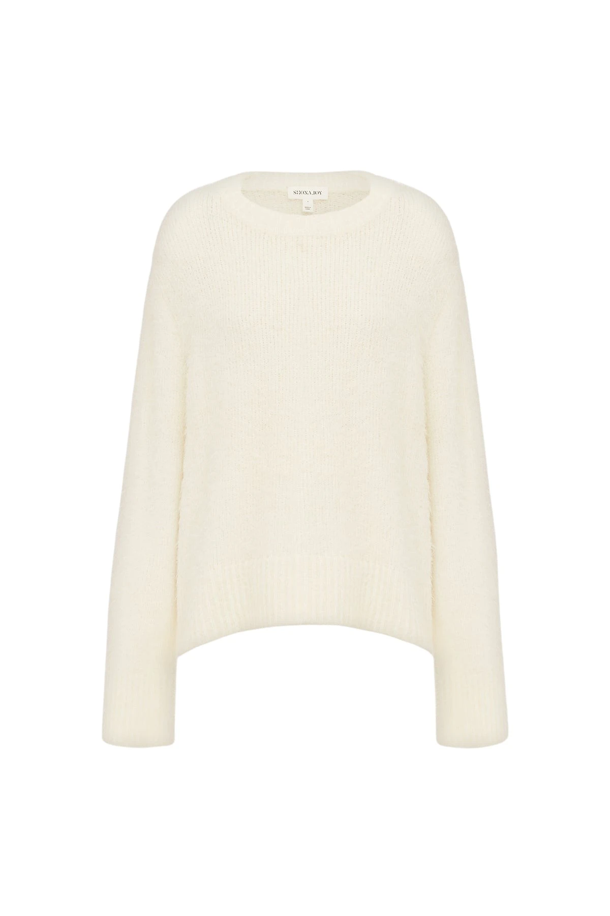 Shona Joy Korine Boucle Knit with Shoulder Pad in Snow White