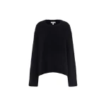 Shona Joy Korine Boucle Knit with Shoulder Pad in Black