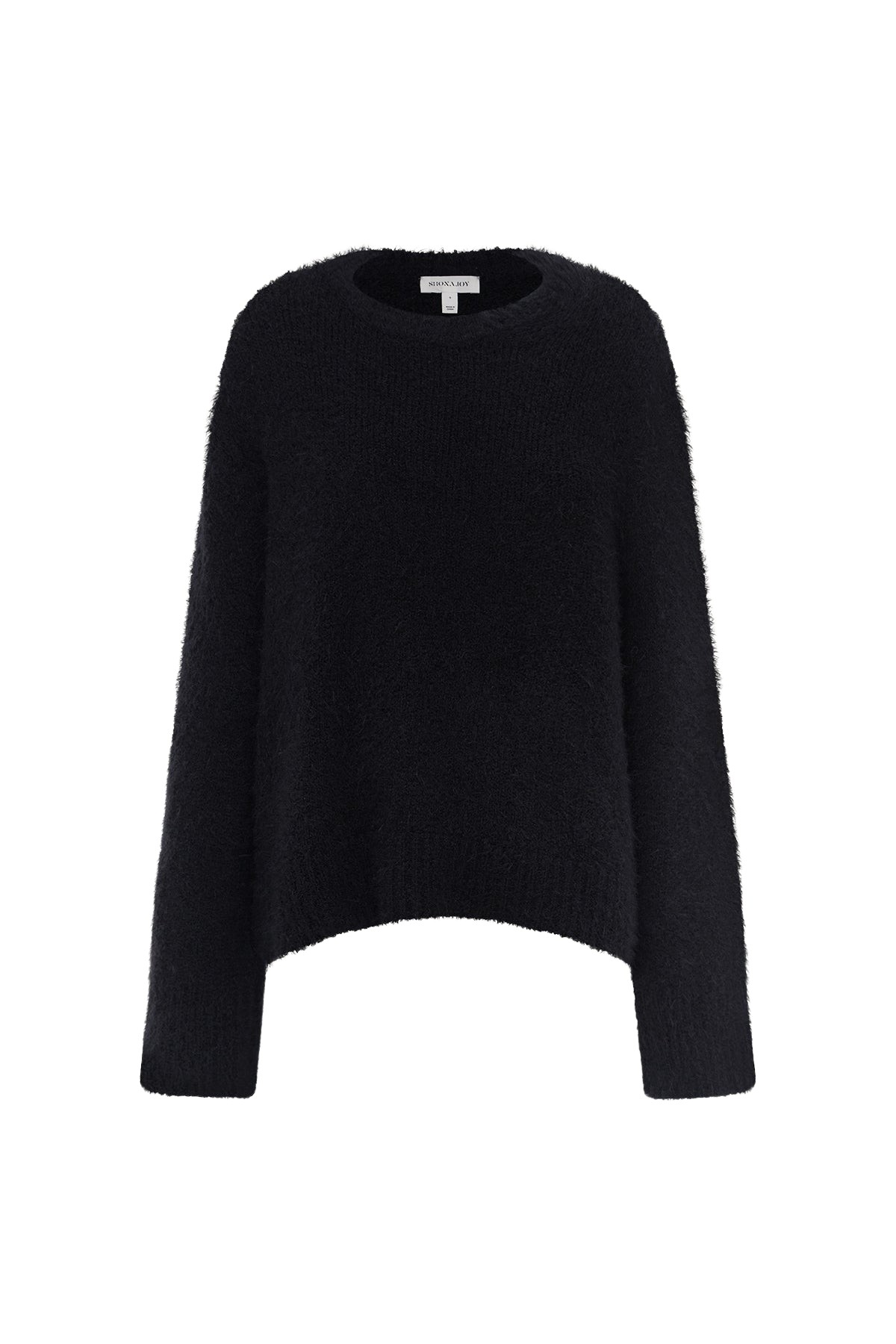 Shona Joy Korine Boucle Knit with Shoulder Pad in Black