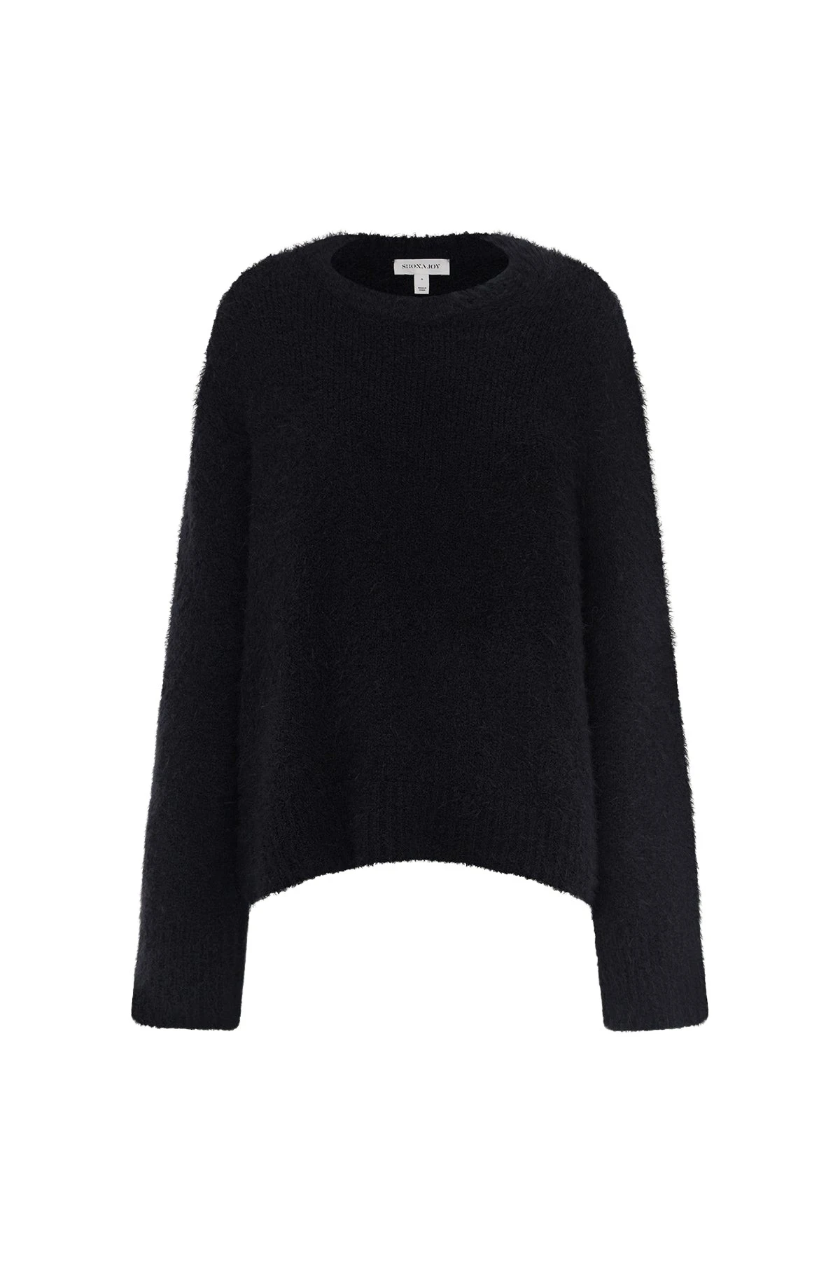 Shona Joy Korine Boucle Knit with Shoulder Pad in Black