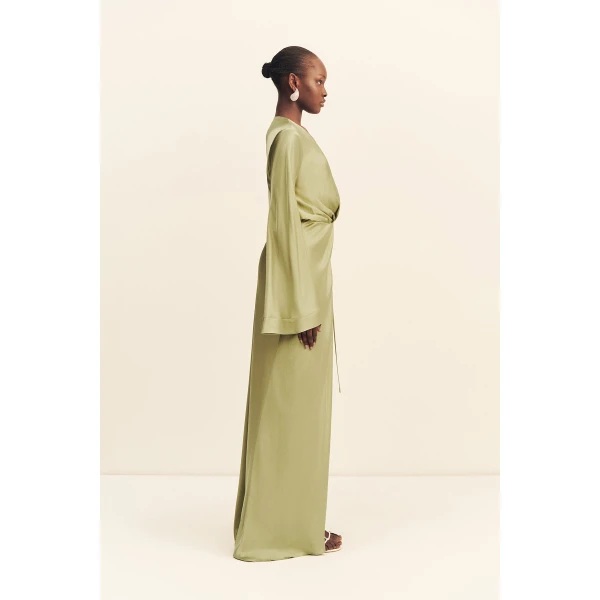 Shona Joy La Lune Long Sleeve Wrap Maxi Dress, view 5