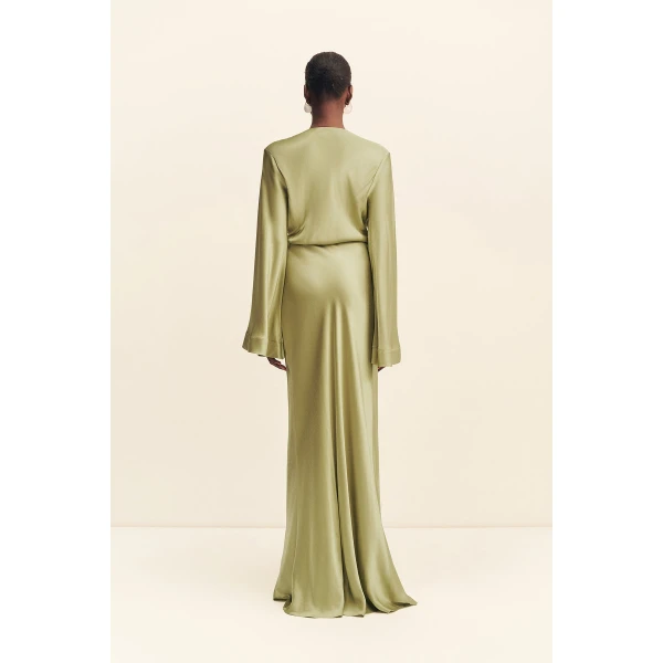Shona Joy La Lune Long Sleeve Wrap Maxi Dress, view 6