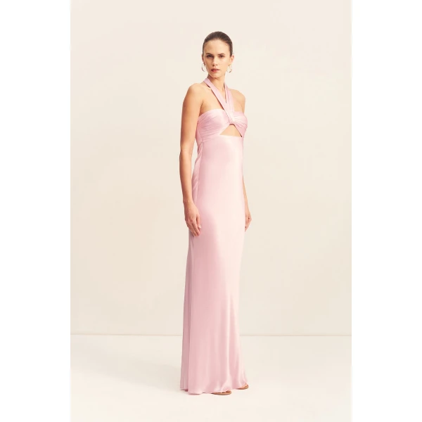 Shona Joy La Lune Ruched Halter Maxi Dress in Blossom, view 4
