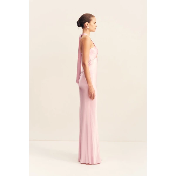 Shona Joy La Lune Ruched Halter Maxi Dress in Blossom, view 5