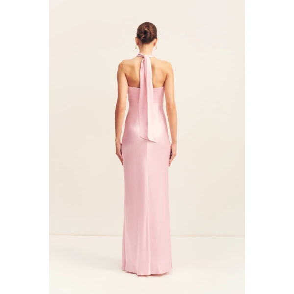 Shona Joy La Lune Ruched Halter Maxi Dress in Blossom, view 6