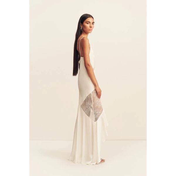 Shona Joy Labyrinth Lace Panelled Ruffle Maxi Dress, view 5