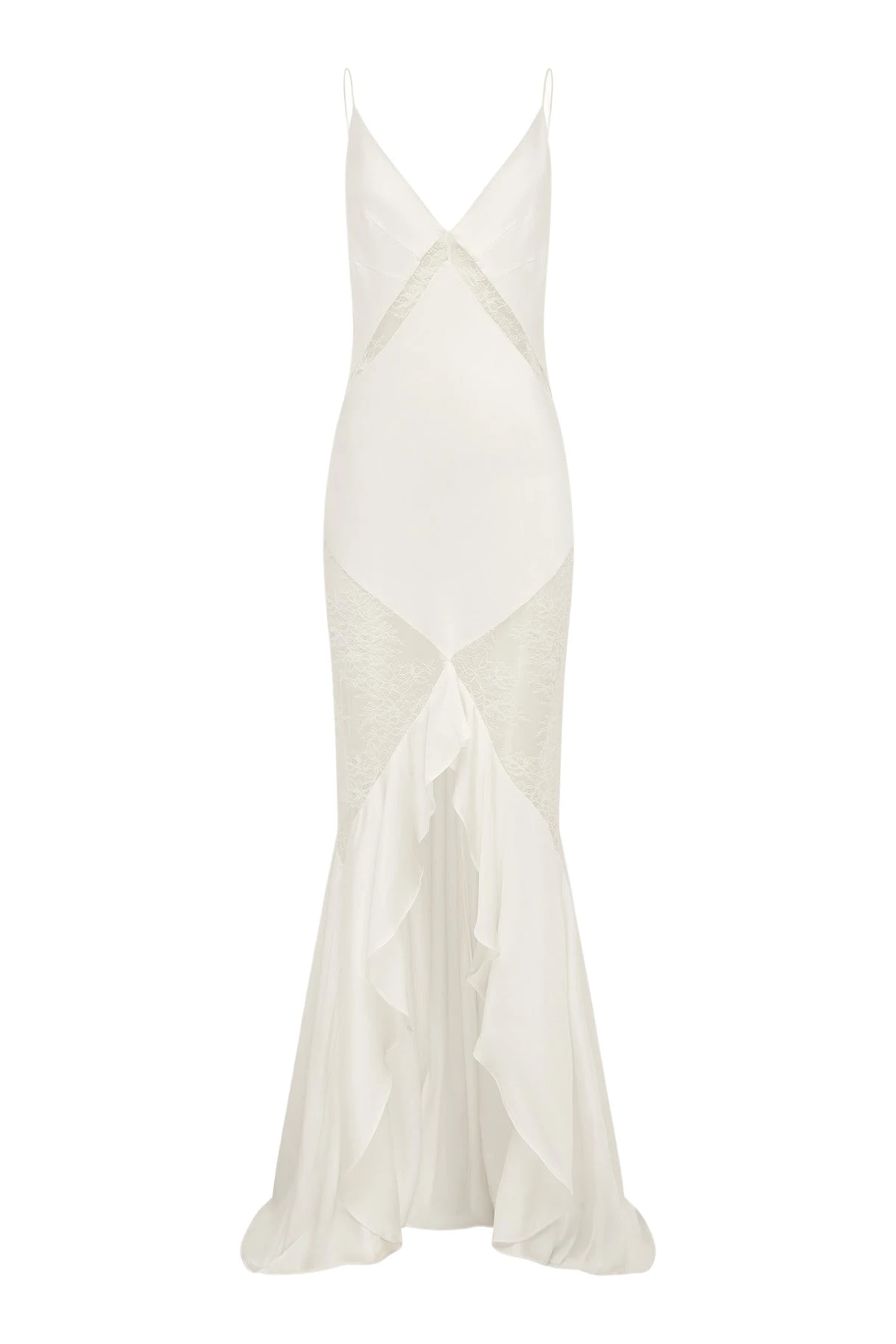 Shona Joy Labyrinth Lace Panelled Ruffle Maxi Dress