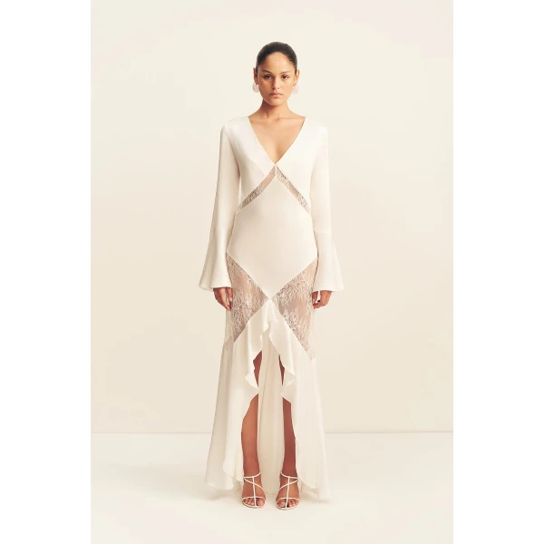 Shona Joy Labyrinth Split Lace Maxi Dress, view 2