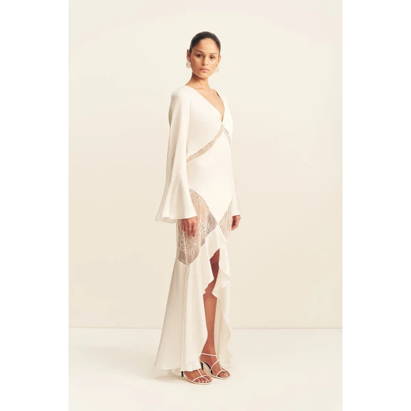 Shona Joy Labyrinth Split Lace Maxi Dress, view 4