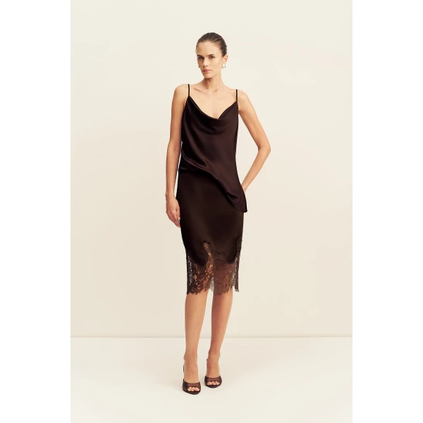 Shona Joy Lucia Lace Knee Length Skirt, view 3