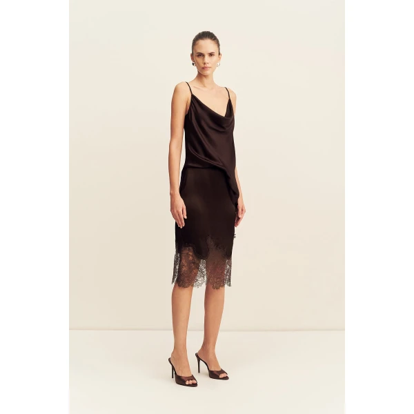 Shona Joy Lucia Lace Knee Length Skirt, view 4