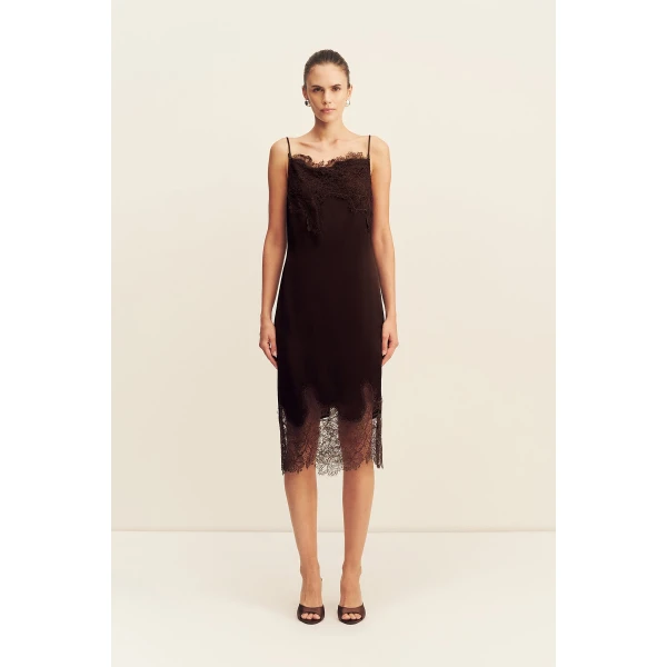 Shona Joy Lucia Lace Slip Midi Dress, view 2