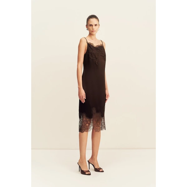 Shona Joy Lucia Lace Slip Midi Dress, view 4