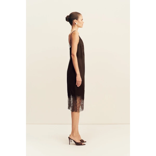 Shona Joy Lucia Lace Slip Midi Dress, view 5