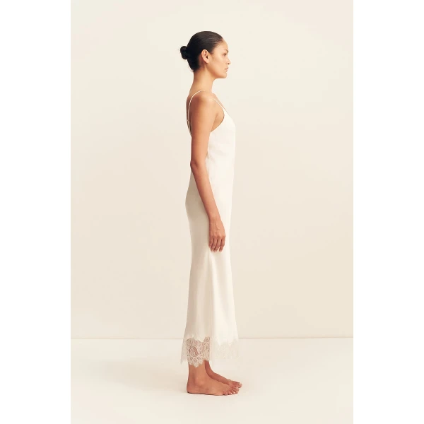 Shona Joy Lustre Lace Slip Midi Dress, view 5