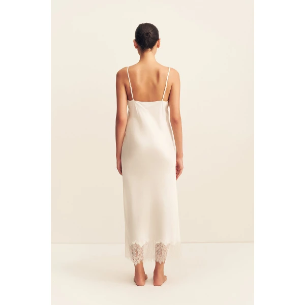 Shona Joy Lustre Lace Slip Midi Dress, view 6