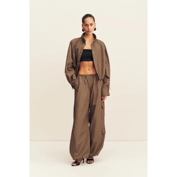 Shona Joy Malika Nylon Parachute Drawstring Pant, view 2