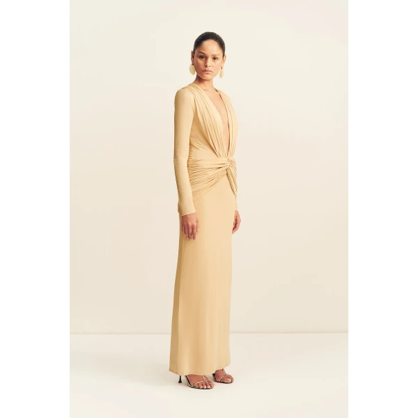 Shona Joy Miro Slinky Jersey Long Sleeve Maxi Dress, view 4