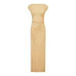 Shona Joy Miro Slinky Jersey Maxi Dress in Sand