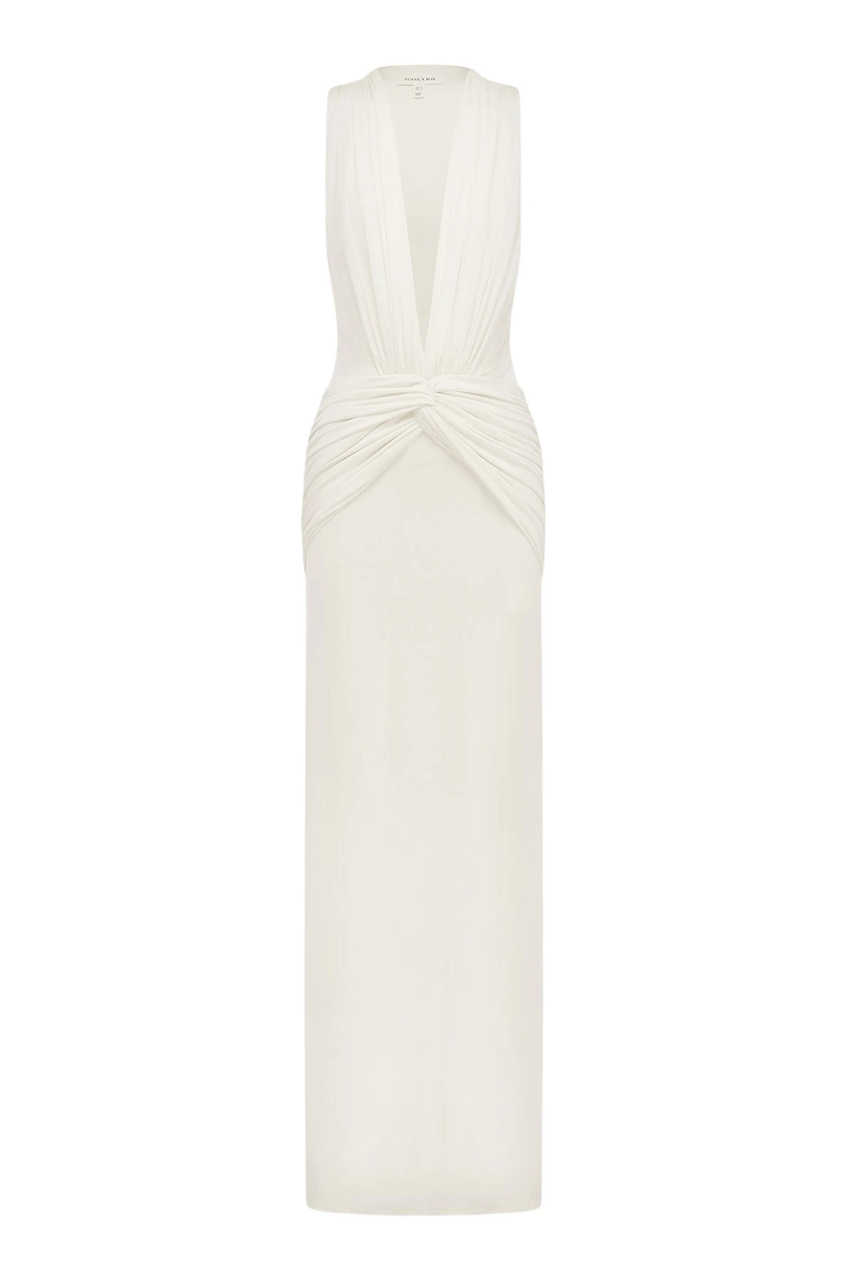 Shona Joy Miro Slinky Jersey Plunged Maxi Dress in Ivory