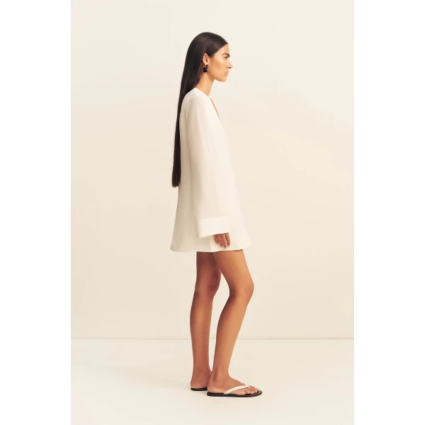 Shona Joy Paloma Plunged Long Sleeve Mini Dress, view 5