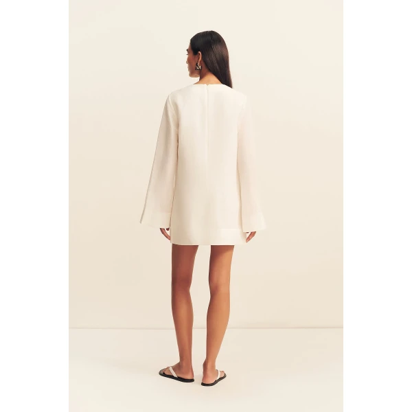 Shona Joy Paloma Plunged Long Sleeve Mini Dress, view 6