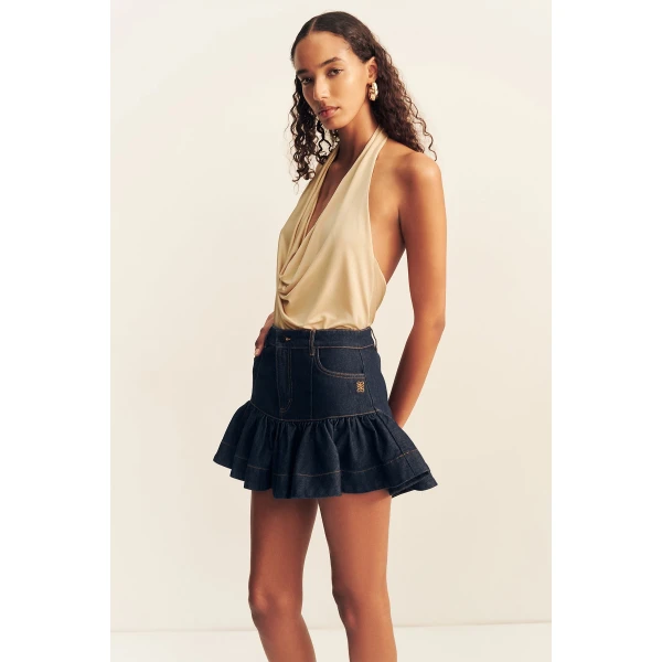 Shona Joy Rita Fitted Ruffle Mini Skirt, view 3