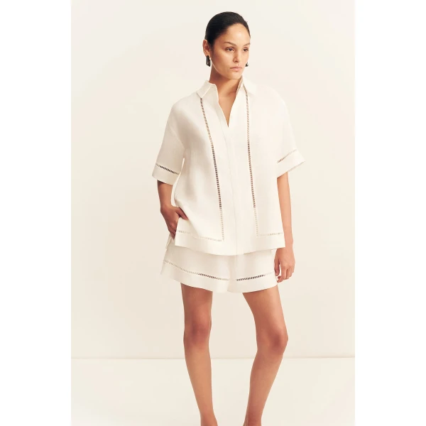 Shona Joy Tommy Linen Shirt, view 3