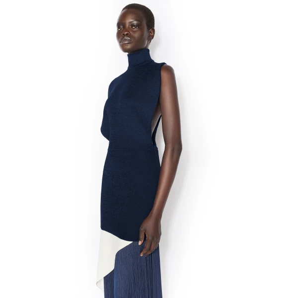 Alaïa Silk Knit Cinched Dress - ALAÏA Dresses - Laser Cut Luxury - Shop at Luxury Shoes 
