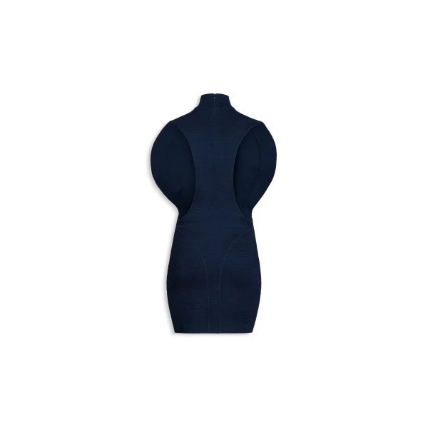 Alaïa Silk Knit Cinched Dress - ALAÏA Dresses - Laser Cut Luxury - Shop at Luxury Shoes 