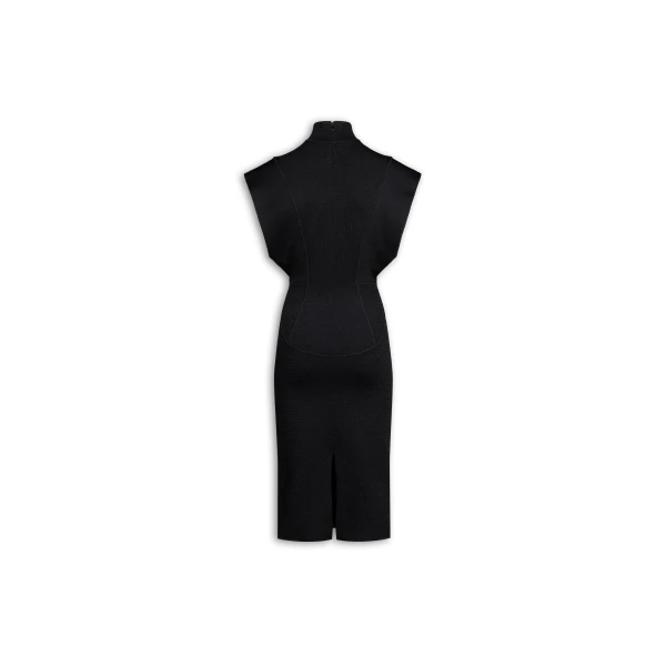 Alaïa Silk Knit Cinched Long Dress - ALAÏA Dresses - Laser Cut Luxury - Shop at Luxury Shoes 