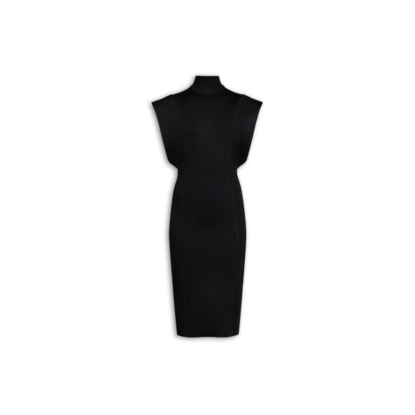Alaïa Silk Knit Cinched Long Dress - ALAÏA Dresses - Laser Cut Luxury - Shop at Luxury Shoes 