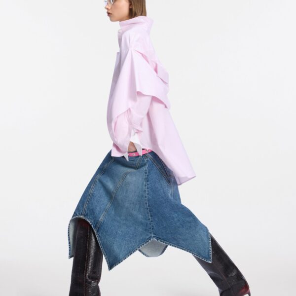 The Attico Sky blue midi skirt, view 4