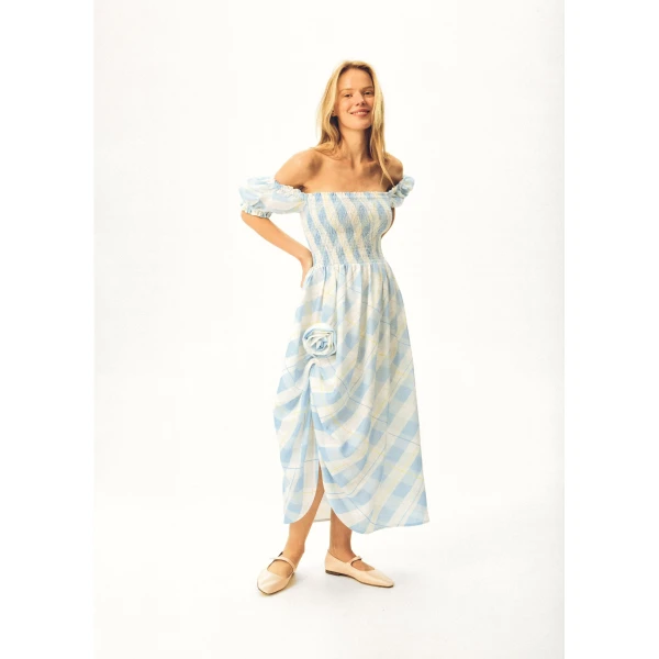 The Sleeper Belle Floral-Appliqué Midi Dress, view 3